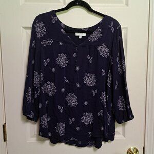 Purple Floral Blouse